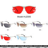 HJ2085 - Rimless Modern Tinted Lens Square Wholesale Sunglasses