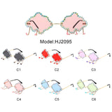 HJ2095 - Rimless Cloud Shape Hanging Charms Wholesale Sunglasses