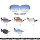HJ2107 - Rimless Shield Crystal-Embellished Wholesale Sunglasses
