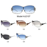 HJ2107 - Rimless Shield Crystal-Embellished Wholesale Sunglasses