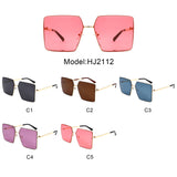 HJ2112 - Square Oversized Sleek Fashion Women Wholesale Sunglasses