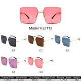 HJ2112 - Square Oversized Sleek Fashion Women Wholesale Sunglasses