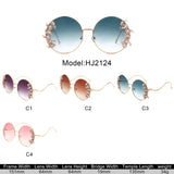 HJ2124 - Round Oversized Luxurious Crystal Fashion Wholesale Sunglasses