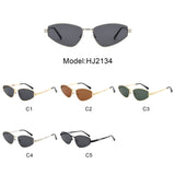 HJ2134 - Women Slim Ribbed Temple Cat Eye Wholesale Sunglasses