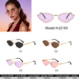 HJ2150 - Slim Metal Geometric Cat Eye Sunglasses