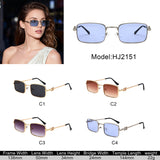 HJ2151 - Women Slim Rectangle Metal Fashion Sunglasses