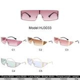 HJ3033 - Rectangle Retro Wrap Around Fashion Square Wholesale Sunglasses