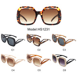 HS1231 - Women Square Large Double Frame Fashion Oversize Wholesale Sunglasses