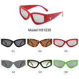 HS1235 - Rectangle Geometric Tinted Chunky Square Wholesale Sunglasses