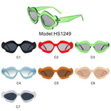 HS1249 - Women Geometric Wavy Design Fashion Wholesale Sunglasses