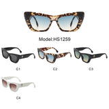 HS1259 - Women Square Chic Tinted Retro Cat Eye Fashion Wholesale Sunglasses