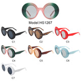 HS1267 - Oversize Retro Chic Fashion Round Women Wholesale Sunglasses