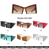 HS1286 - Geometric Square Semi-Rimless Cat Eye Oversize Fashion Wholesale Sunglasses