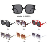 HS1295 - Square Irregular Bat Wing Shape Flat Top Wholesale Sunglasses
