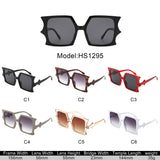 HS1295 - Square Irregular Bat Wing Shape Flat Top Wholesale Sunglasses