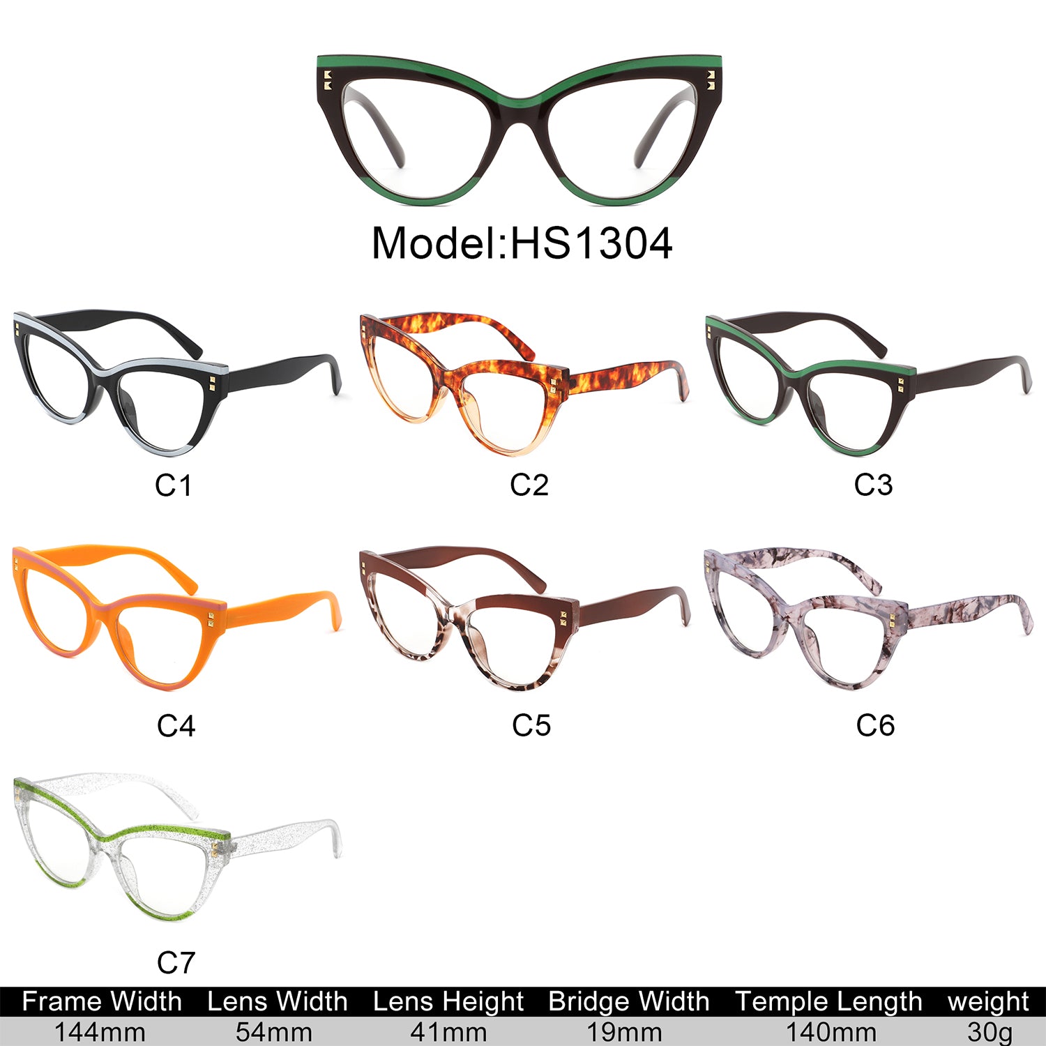 HS1304 - Women Double Tone Frame Anti Blue Light Wholesale Glasses - Iris Fashion