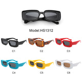 HS1312 - Rectangle Narrow Fashion Bold Retro Square Wholesale Sunglasses