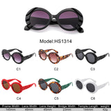 HS1314 - Women Round Sculpted Fashion Chunky Oval Wholesale Sunglasses