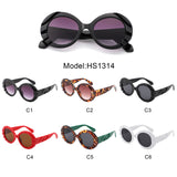 HS1314 - Women Round Sculpted Fashion Chunky Oval Wholesale Sunglasses