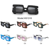 HS1318 - Geometric Modern Chunky Fashion Square Wholesale Sunglasses