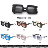 HS1318 - Geometric Modern Chunky Fashion Square Wholesale Sunglasses