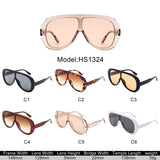 HS1324 - Oversize Bold Aviator Retro Round Wholesale Sunglasses