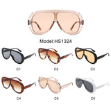 HS1324 - Oversize Bold Aviator Retro Round Wholesale Sunglasses