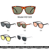 HS1325 - Square Fashion Horn Rimmed Tinted Wholesale Sunglasses