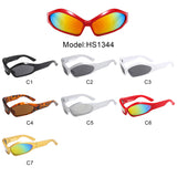 HS1344 - Futuristic Sleek Wraparound Bold Fashion Y2K Wholesale Sunglasses