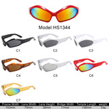 HS1344 - Futuristic Sleek Wraparound Bold Fashion Y2K Wholesale Sunglasses