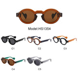 HS1354 - Retro Chunky Vintage Round Wholesale Sunglasses