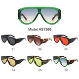 HS1360 - Retro Oversize Shield Wraparound Wholesale Sunglasses