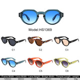 HS1369 - Round Modern Geometric Vintage Inspired Retro Wholesale Sunglasses