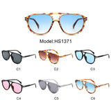 HS1371 - Retro Brow-Bar Fashion Aviator Wholesale Sunglasses