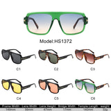 HS1372 - Square Oversize Sleek Tinted Retro Wholesale Sunglasses