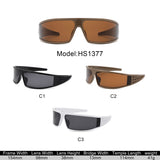 HS1377 - Futuristic Sport Wraparound Cyclops Style Wholesale Sunglasses