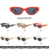 HS1391 - Bold Retro Oval Cat-Eye Rivet Wholesale Sunglasses