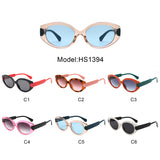 HS1394 - Retro Oval Fashion Tinted Wholesale Sunglasses