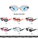 HS1394 - Retro Oval Fashion Tinted Wholesale Sunglasses