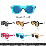 HS1409 - Chunky Retro Round Oval Sunglasses