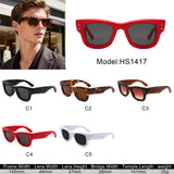 HS1417 - Retro Chunky Thick Frame Square Wholesale Sunglasses - Iris Fashion