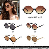 HS1422 - Women Semi-Rimless Fashion Round Sunglasses