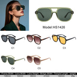 HS1426 - Square Brow-Bar Fashion Aviator Sunglasses
