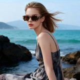HS1428 - Geometric Bold Thick Frame Square Sunglasses