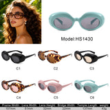 HS1430 - Chunky Retro Thick Frame Fashion Oval Sunglasses