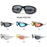 HS2169 - Rectangle Wrap Around Fashion Irregular Oval Wholesale Sunglasses