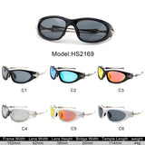 HS2169 - Rectangle Wrap Around Fashion Irregular Oval Wholesale Sunglasses