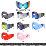 HS2170 - Rimless Modern Oversize Color Pop Curved Wholesale Sunglasses