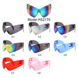 HS2170 - Rimless Modern Oversize Color Pop Curved Wholesale Sunglasses
