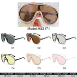 HS2171 - Oversize Fashion Curved Lens Rhinestone Aviator Wholesale Sunglasses